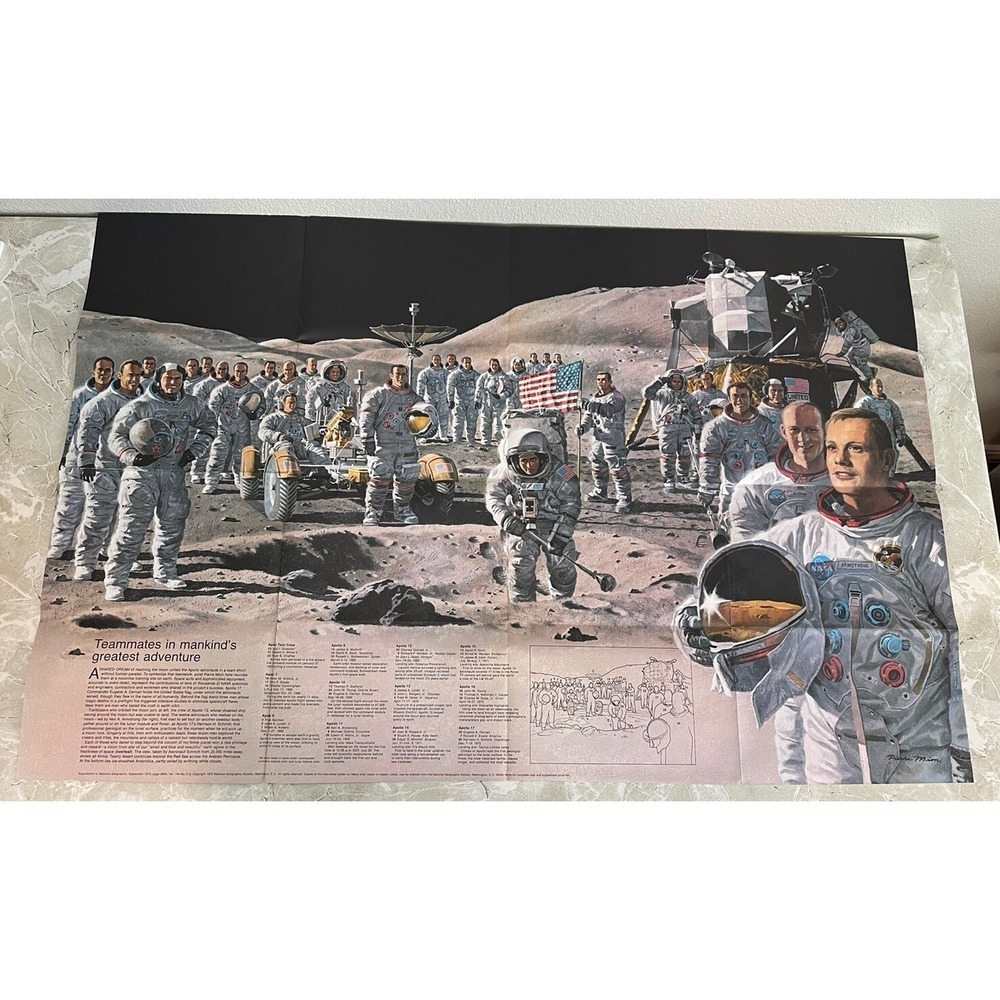 1973-9 September TEAMMATES GREATEST ADVENTURE MOON National Geographic Map
